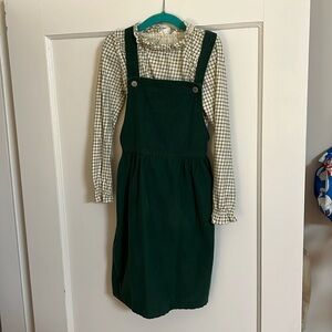 H&M green corduroy jumper and top. Size 7